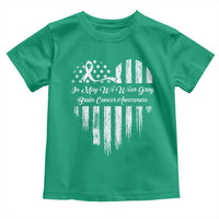 Brain Cancer Awareness Toddler T Shirt In May We Wear Gray American Flag Heart