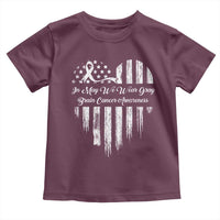 Brain Cancer Awareness Toddler T Shirt In May We Wear Gray American Flag Heart