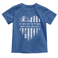 Brain Cancer Awareness Toddler T Shirt In May We Wear Gray American Flag Heart