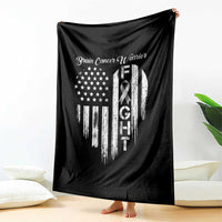 Brain Cancer Warrior Throw Blanket Fight Gray Ribbon American Flag Heart