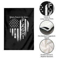 Brain Cancer Warrior Garden Flag Fight Gray Ribbon American Flag Heart
