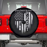 Brain Cancer Warrior Spare Tire Cover Fight Gray Ribbon American Flag Heart
