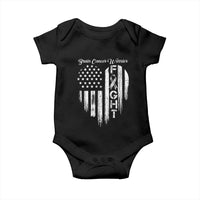 Brain Cancer Warrior Baby Onesie Fight Gray Ribbon American Flag Heart