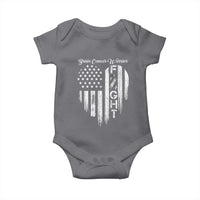 Brain Cancer Warrior Baby Onesie Fight Gray Ribbon American Flag Heart