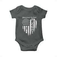 Brain Cancer Warrior Baby Onesie Fight Gray Ribbon American Flag Heart