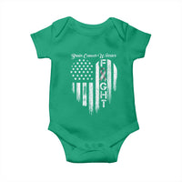 Brain Cancer Warrior Baby Onesie Fight Gray Ribbon American Flag Heart