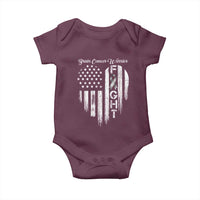 Brain Cancer Warrior Baby Onesie Fight Gray Ribbon American Flag Heart