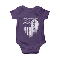 Brain Cancer Warrior Baby Onesie Fight Gray Ribbon American Flag Heart