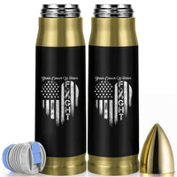 Brain Cancer Warrior Bullet Tumbler Fight Gray Ribbon American Flag Heart