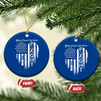 Brain Cancer Warrior Ceramic Ornament Fight Gray Ribbon American Flag Heart