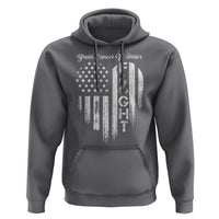 Brain Cancer Warrior Hoodie Fight Gray Ribbon American Flag Heart