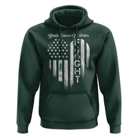 Brain Cancer Warrior Hoodie Fight Gray Ribbon American Flag Heart