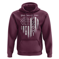 Brain Cancer Warrior Hoodie Fight Gray Ribbon American Flag Heart