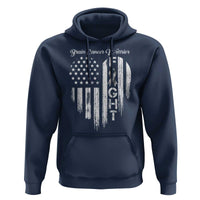 Brain Cancer Warrior Hoodie Fight Gray Ribbon American Flag Heart