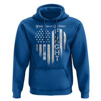 Brain Cancer Warrior Hoodie Fight Gray Ribbon American Flag Heart