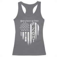 Brain Cancer Warrior Racerback Tank Top Fight Gray Ribbon American Flag Heart
