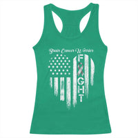 Brain Cancer Warrior Racerback Tank Top Fight Gray Ribbon American Flag Heart