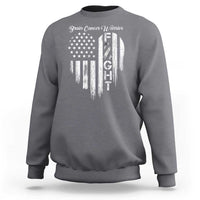 Brain Cancer Warrior Sweatshirt Fight Gray Ribbon American Flag Heart