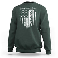 Brain Cancer Warrior Sweatshirt Fight Gray Ribbon American Flag Heart