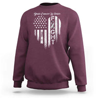 Brain Cancer Warrior Sweatshirt Fight Gray Ribbon American Flag Heart
