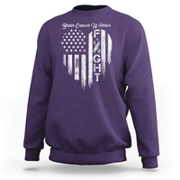 Brain Cancer Warrior Sweatshirt Fight Gray Ribbon American Flag Heart