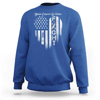 Brain Cancer Warrior Sweatshirt Fight Gray Ribbon American Flag Heart