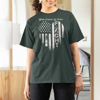 Brain Cancer Warrior T Shirt For Women Fight Gray Ribbon American Flag Heart