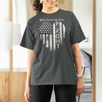 Brain Cancer Warrior T Shirt For Women Fight Gray Ribbon American Flag Heart