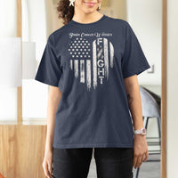 Brain Cancer Warrior T Shirt For Women Fight Gray Ribbon American Flag Heart
