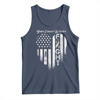 Brain Cancer Warrior Tank Top Fight Gray Ribbon American Flag Heart