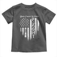 Brain Cancer Warrior Toddler T Shirt Fight Gray Ribbon American Flag Heart