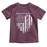 Brain Cancer Warrior Toddler T Shirt Fight Gray Ribbon American Flag Heart
