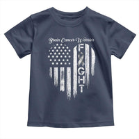 Brain Cancer Warrior Toddler T Shirt Fight Gray Ribbon American Flag Heart