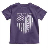 Brain Cancer Warrior Toddler T Shirt Fight Gray Ribbon American Flag Heart