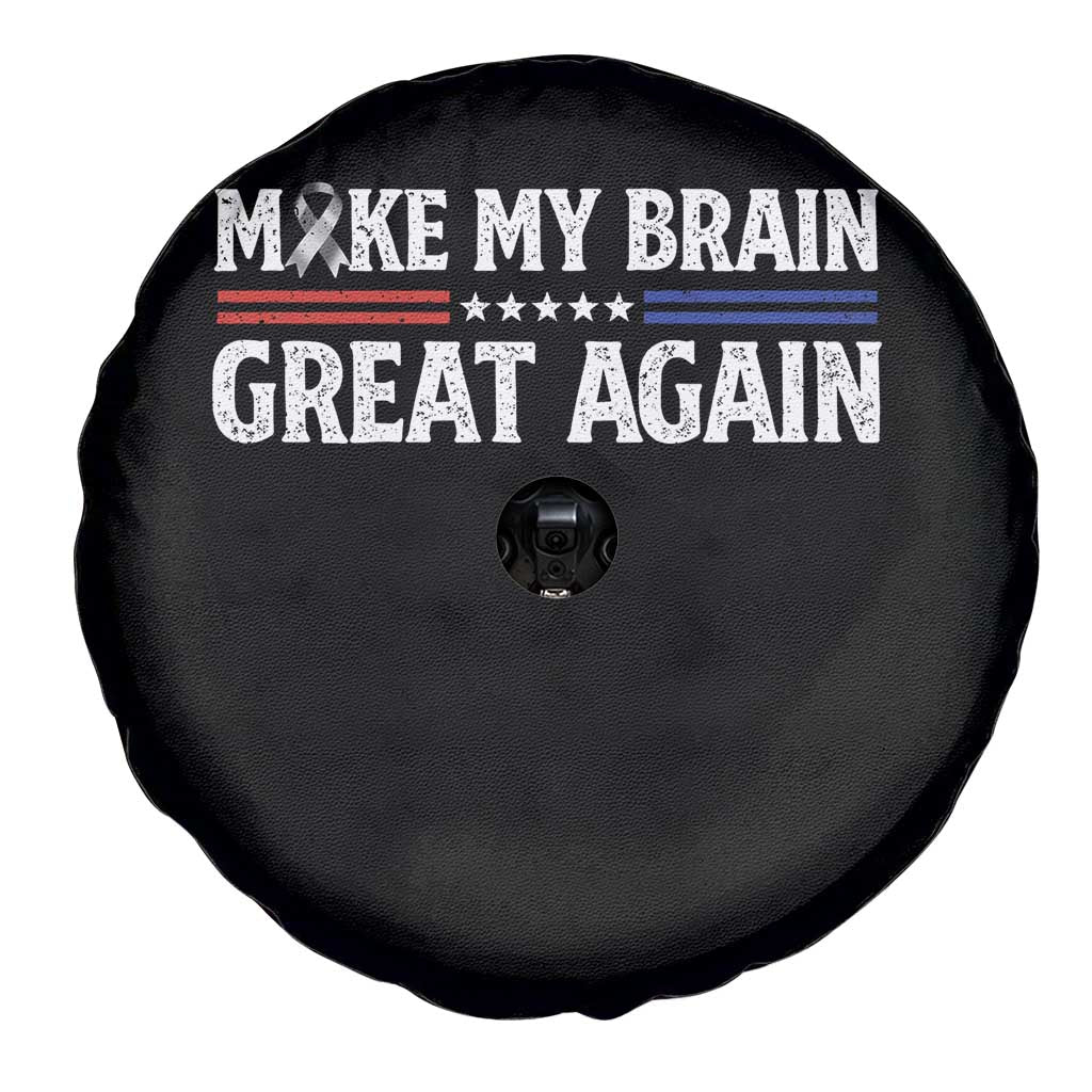 Funny Brain Surgery Recovery Spare Tire Cover Make My Brain Great Again Gray Ribbon
