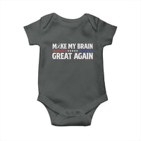 Funny Brain Surgery Recovery Baby Onesie Make My Brain Great Again Gray Ribbon