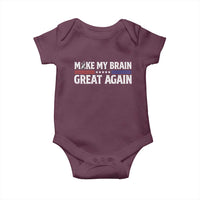Funny Brain Surgery Recovery Baby Onesie Make My Brain Great Again Gray Ribbon