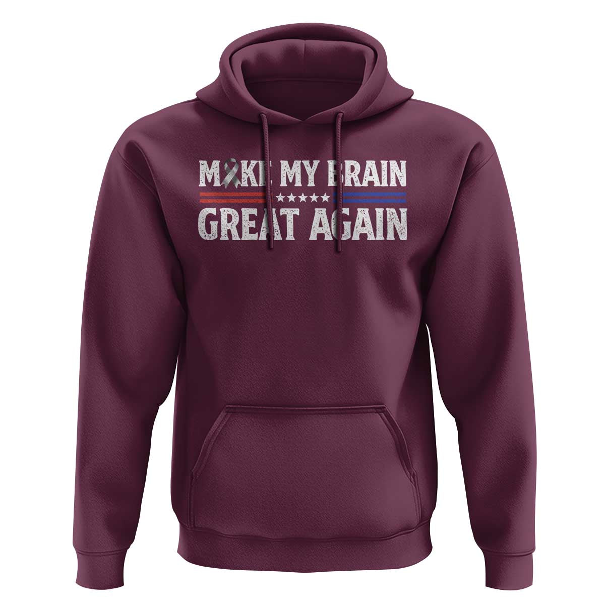 Funny Brain Surgery Recovery Hoodie Make My Brain Great Again Gray Ribbon