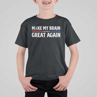 Funny Brain Surgery Recovery T Shirt For Kid Make My Brain Great Again Gray Ribbon