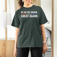 Funny Brain Surgery Recovery T Shirt For Women Make My Brain Great Again Gray Ribbon