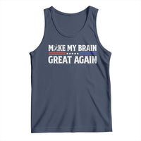 Funny Brain Surgery Recovery Tank Top Make My Brain Great Again Gray Ribbon
