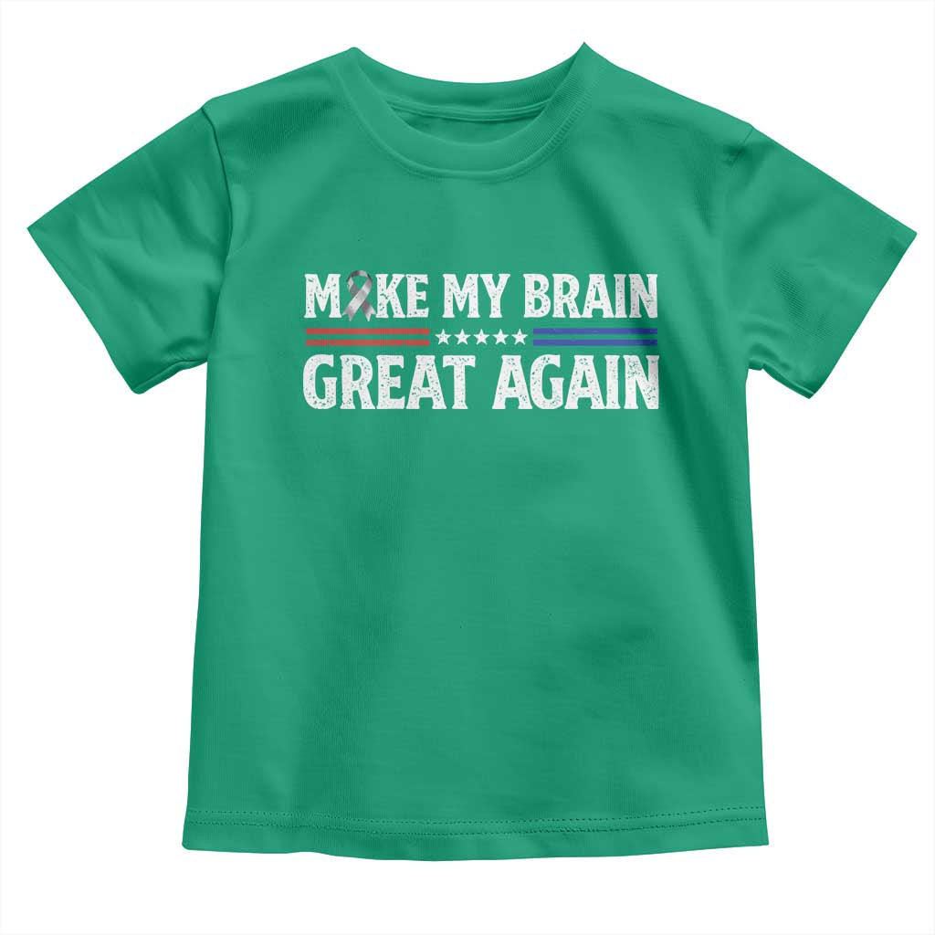 Funny Brain Surgery Recovery Toddler T Shirt Make My Brain Great Again Gray Ribbon