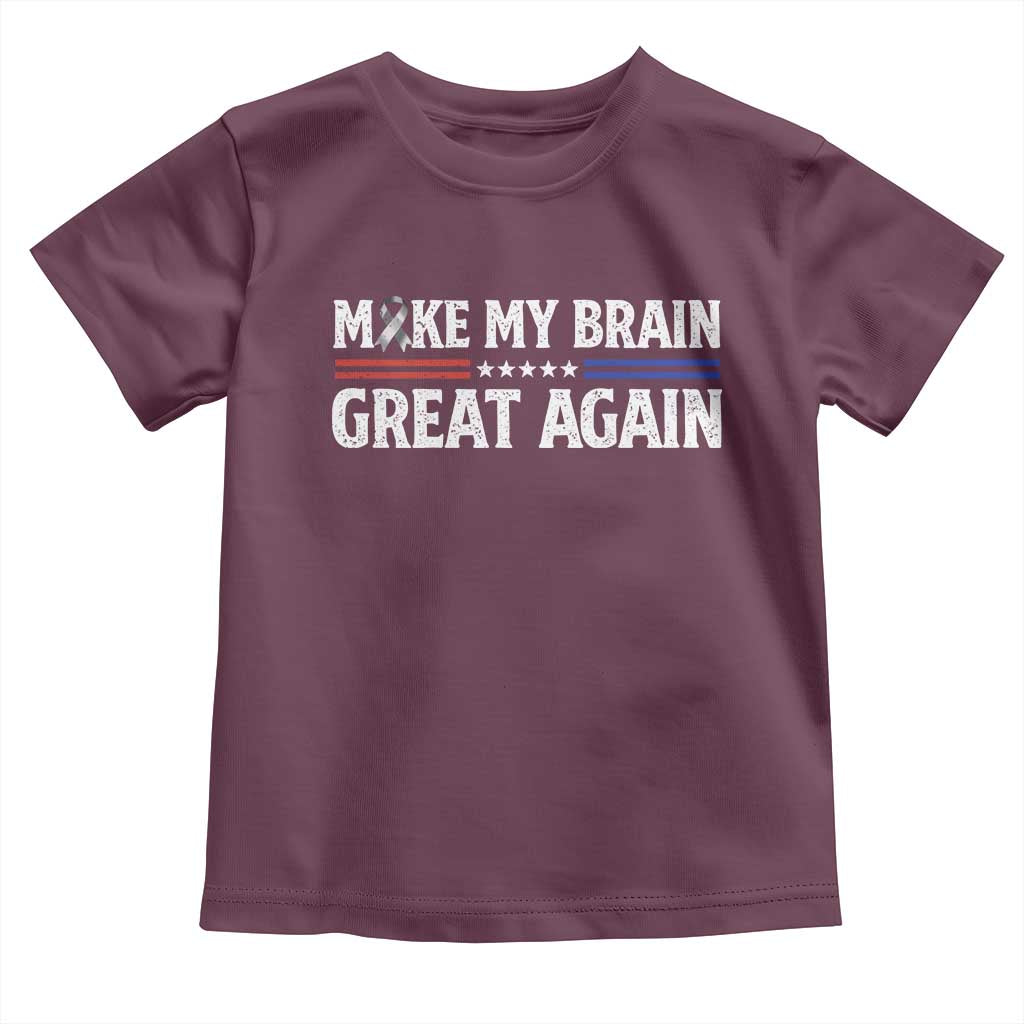 Funny Brain Surgery Recovery Toddler T Shirt Make My Brain Great Again Gray Ribbon