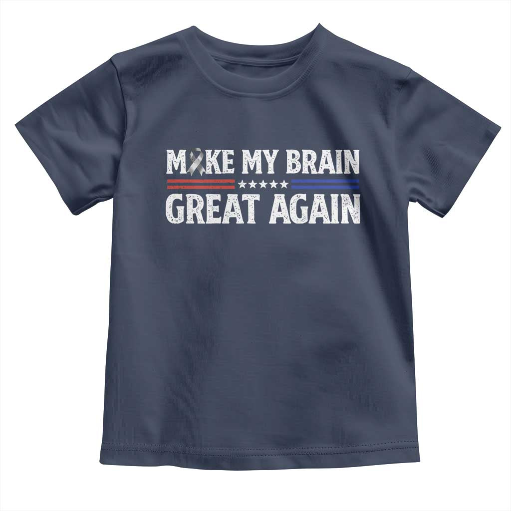 Funny Brain Surgery Recovery Toddler T Shirt Make My Brain Great Again Gray Ribbon