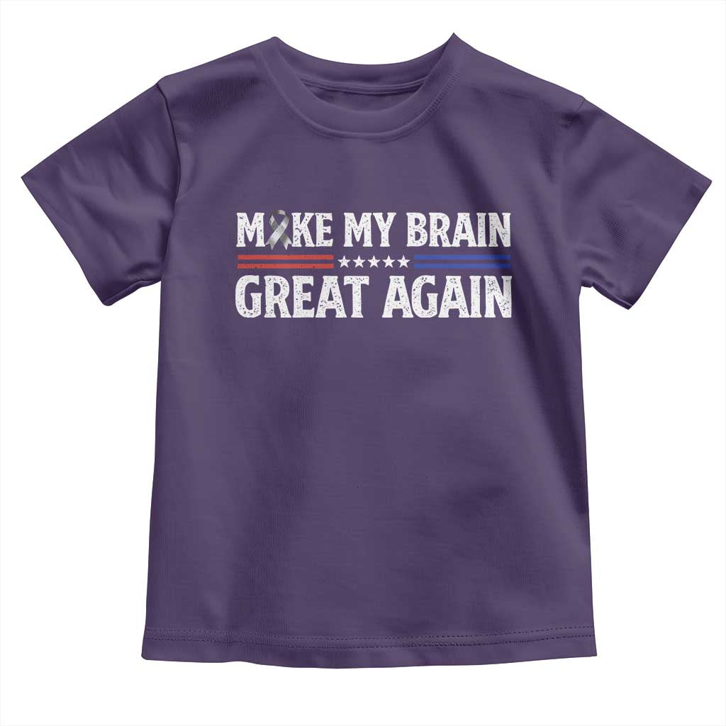 Funny Brain Surgery Recovery Toddler T Shirt Make My Brain Great Again Gray Ribbon
