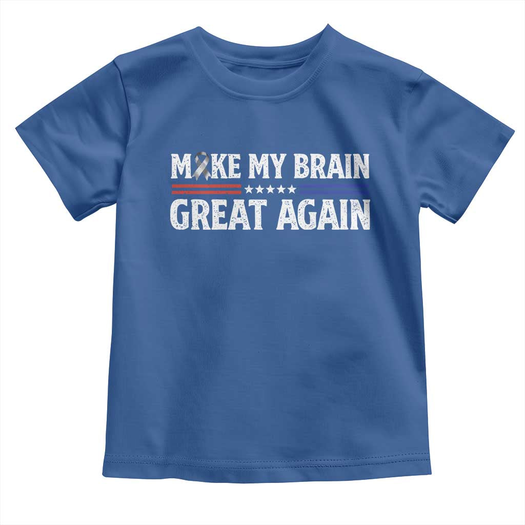 Funny Brain Surgery Recovery Toddler T Shirt Make My Brain Great Again Gray Ribbon