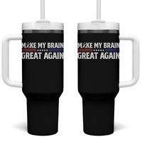 Funny Brain Surgery Recovery Tumbler With Handle Make My Brain Great Again Gray Ribbon