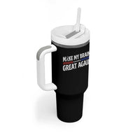 Funny Brain Surgery Recovery Tumbler With Handle Make My Brain Great Again Gray Ribbon