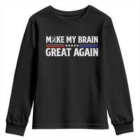 Funny Brain Surgery Recovery Youth Sweatshirt Make My Brain Great Again Gray Ribbon