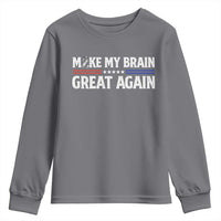 Funny Brain Surgery Recovery Youth Sweatshirt Make My Brain Great Again Gray Ribbon